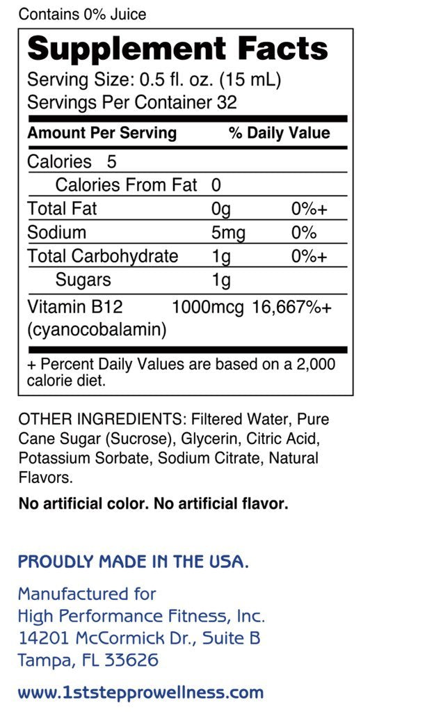 1st Step B-12 Tropical Blast: uso diario para energía sin cafeína.