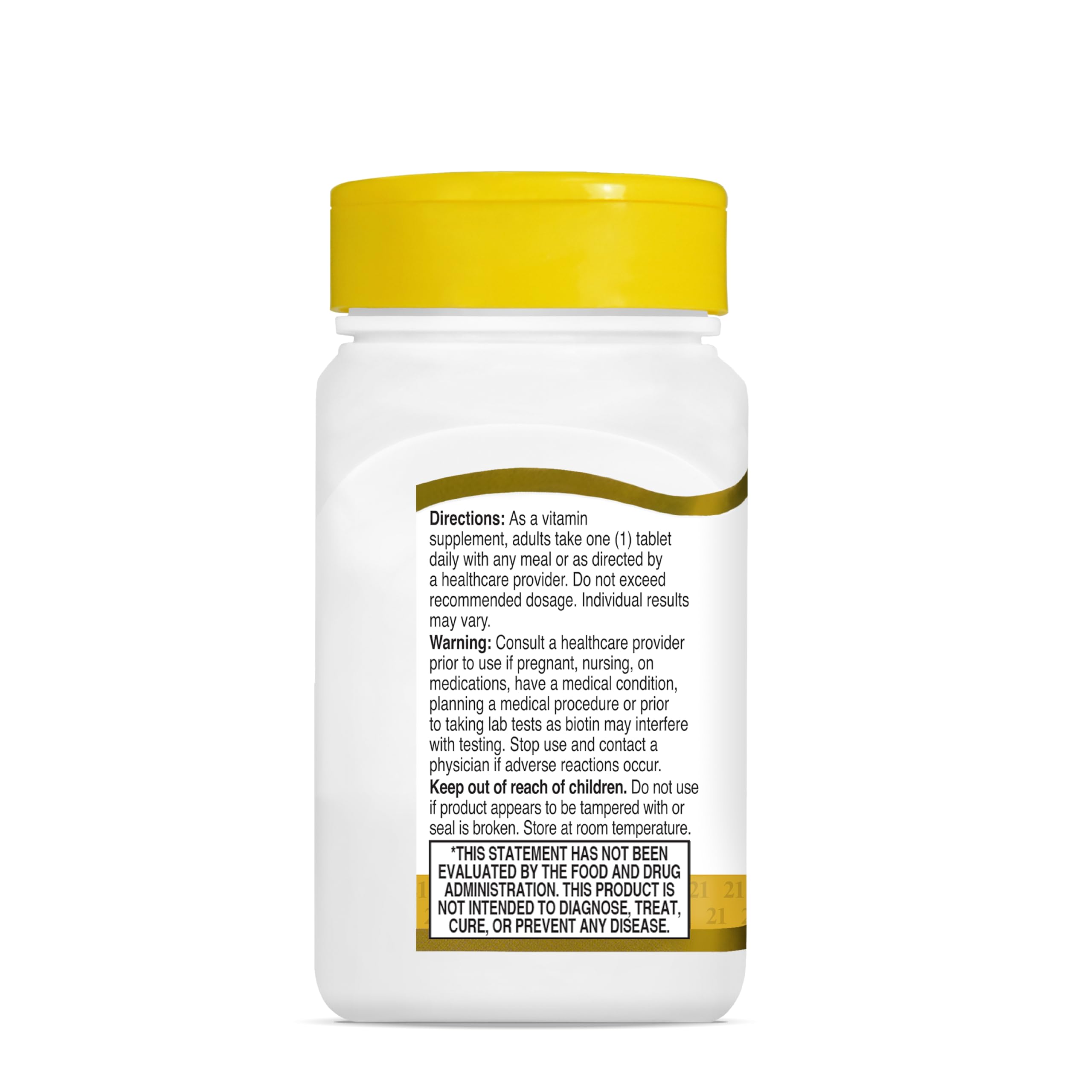 Biotina 21st Century 10,000 mcg para rutina capilar diaria.