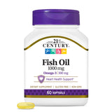 21st Century Fish Oil botella frontal con etiqueta clara para uso diario