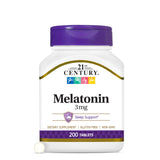 Melatonina 3 mg de 21st Century en botella para rutina nocturna