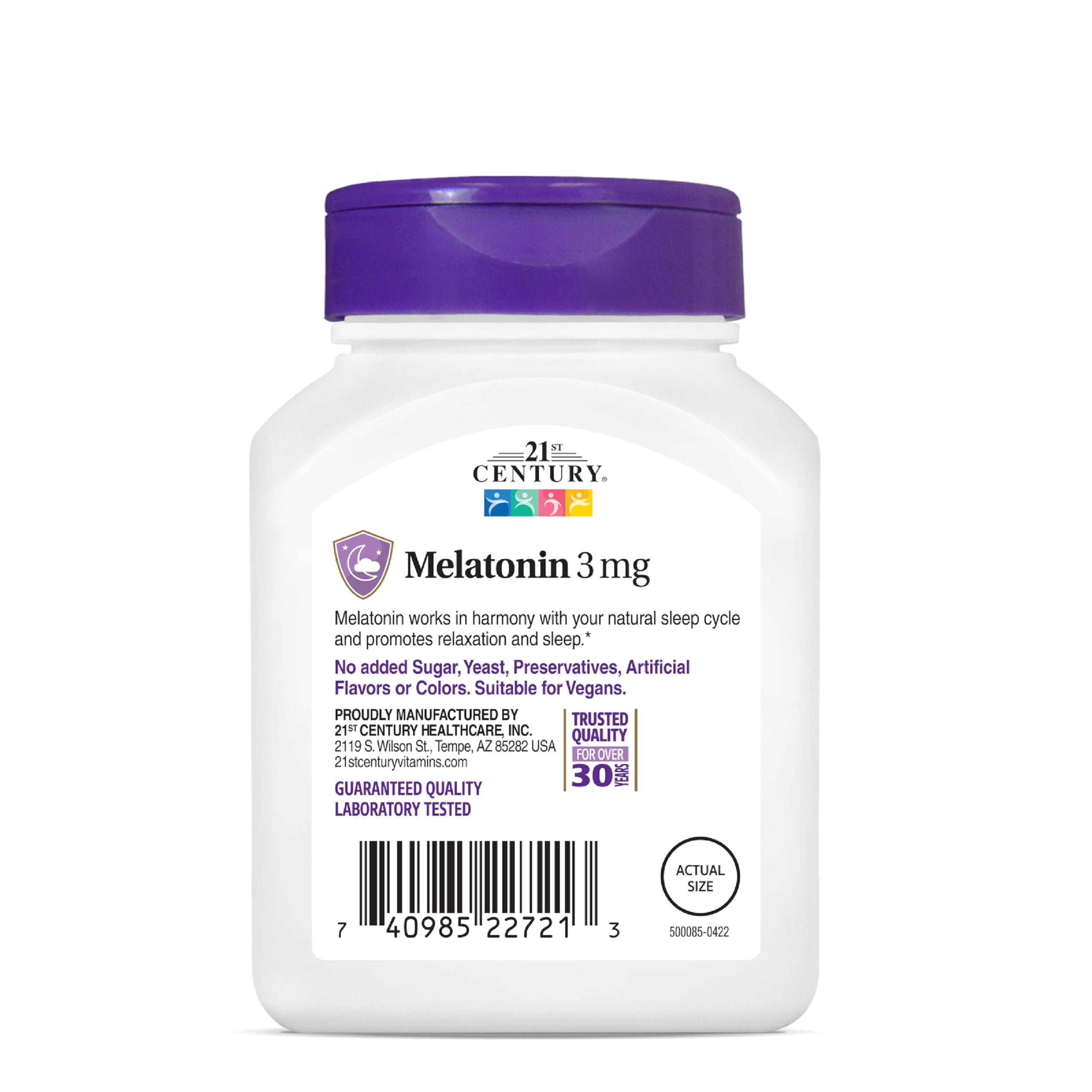 Packs apilados de melatonina 3 mg de 21st Century