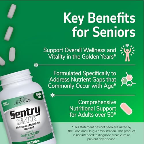 21st Century Sentry Senior Tablets frasco: fácil dosis diaria para adulto mayor