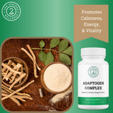 2nd Springs Adaptogen Complex, frente-del-frasco: envase premium práctico.