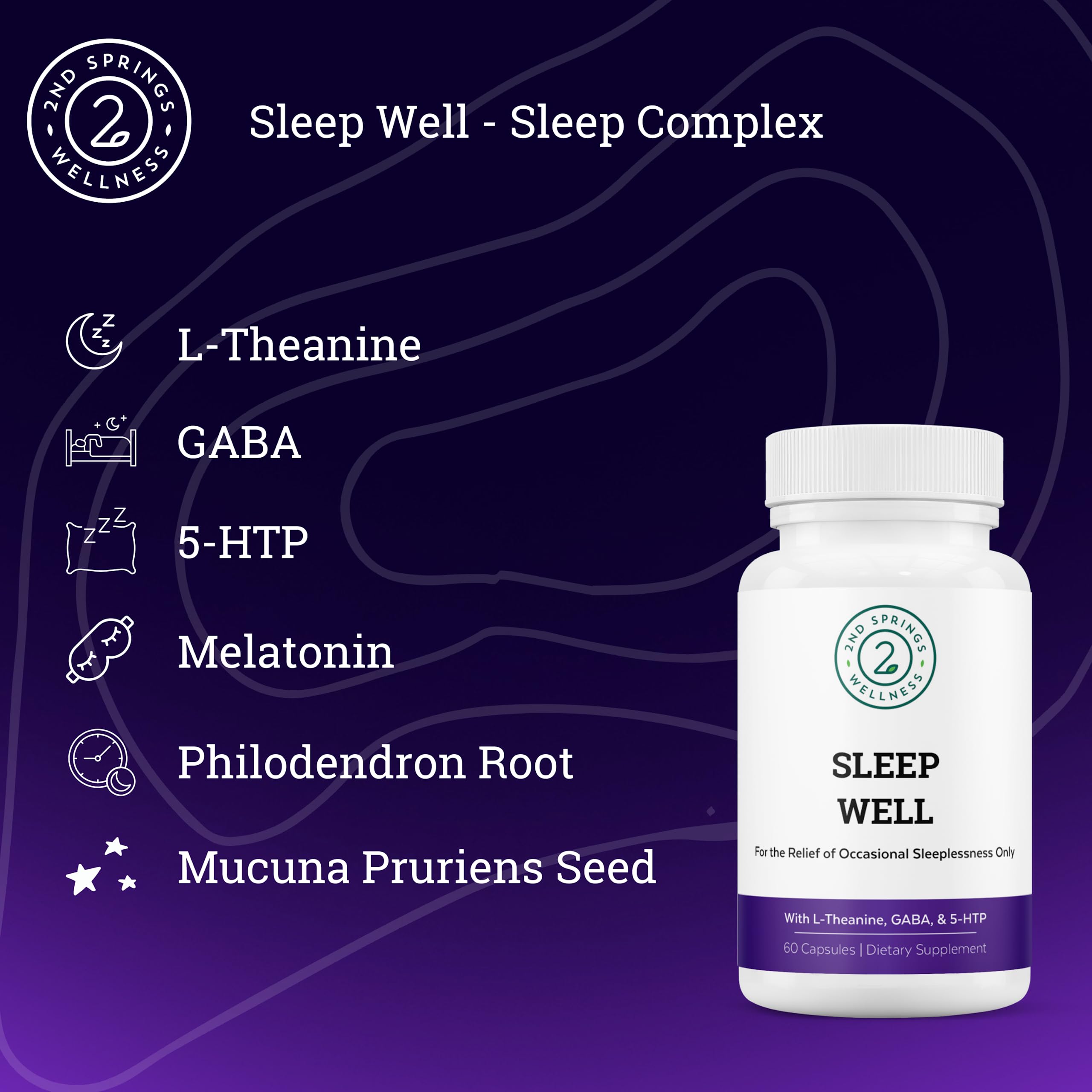 Sleep Well envase de cápsulas para un sueño más reparador.