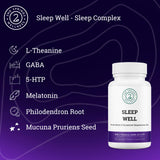 Sleep Well envase de cápsulas para un sueño más reparador.