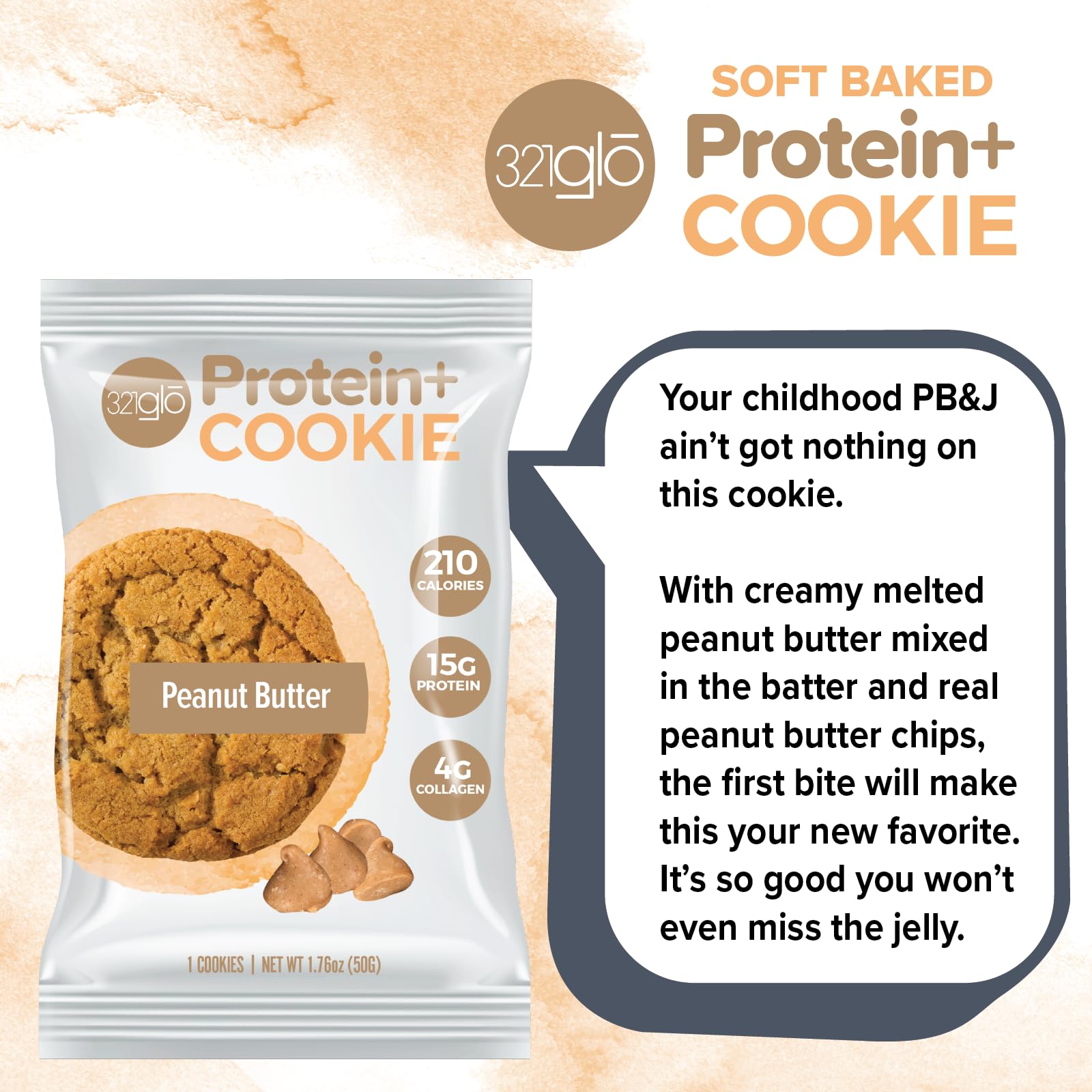321glo galletas sin gluten, sin soja ni lactosa, opción limpia.