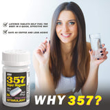 Etiqueta de 357 HR MAGNUM mostrando cafeína