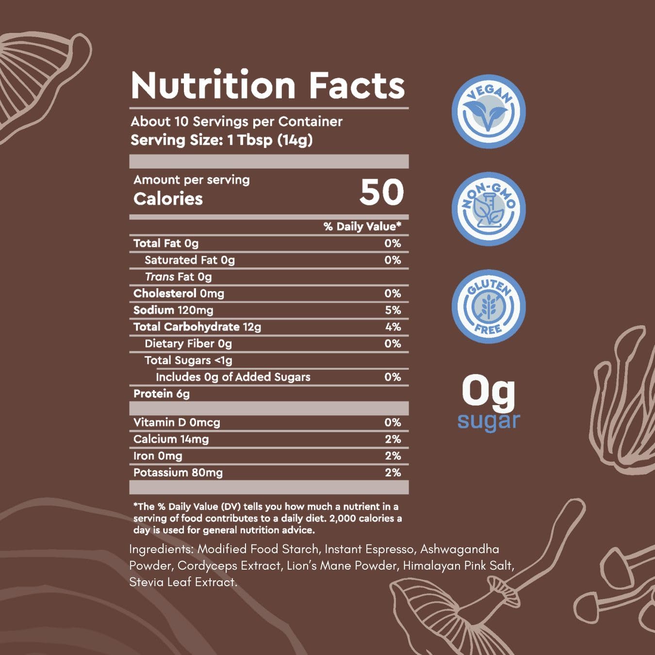 Café instantáneo 360 Nutrition con hongo León para memoria y claridad.