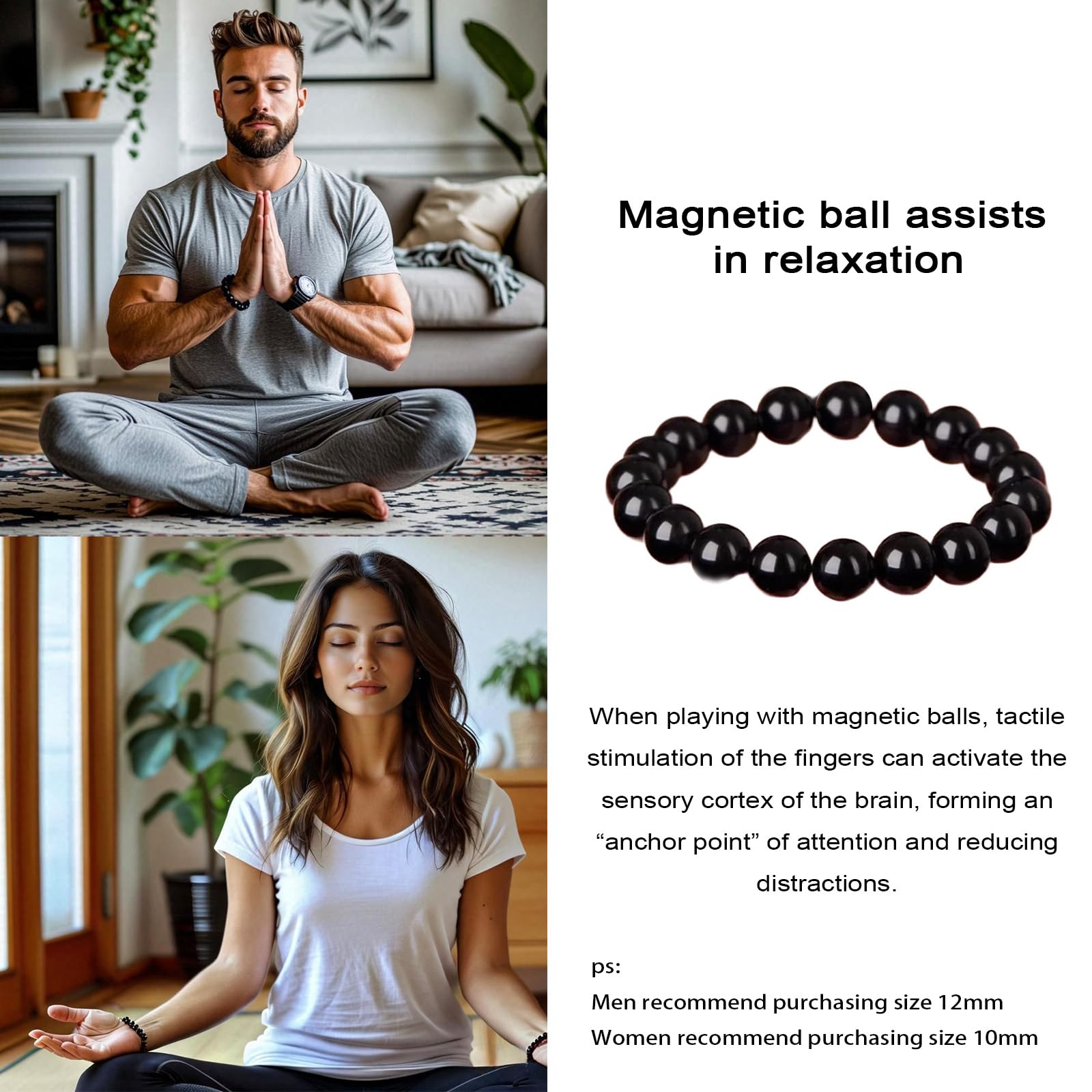 38 Brazalete hematita, talla ajustable 7.5 a 8.5 pulgadas para muñecas.