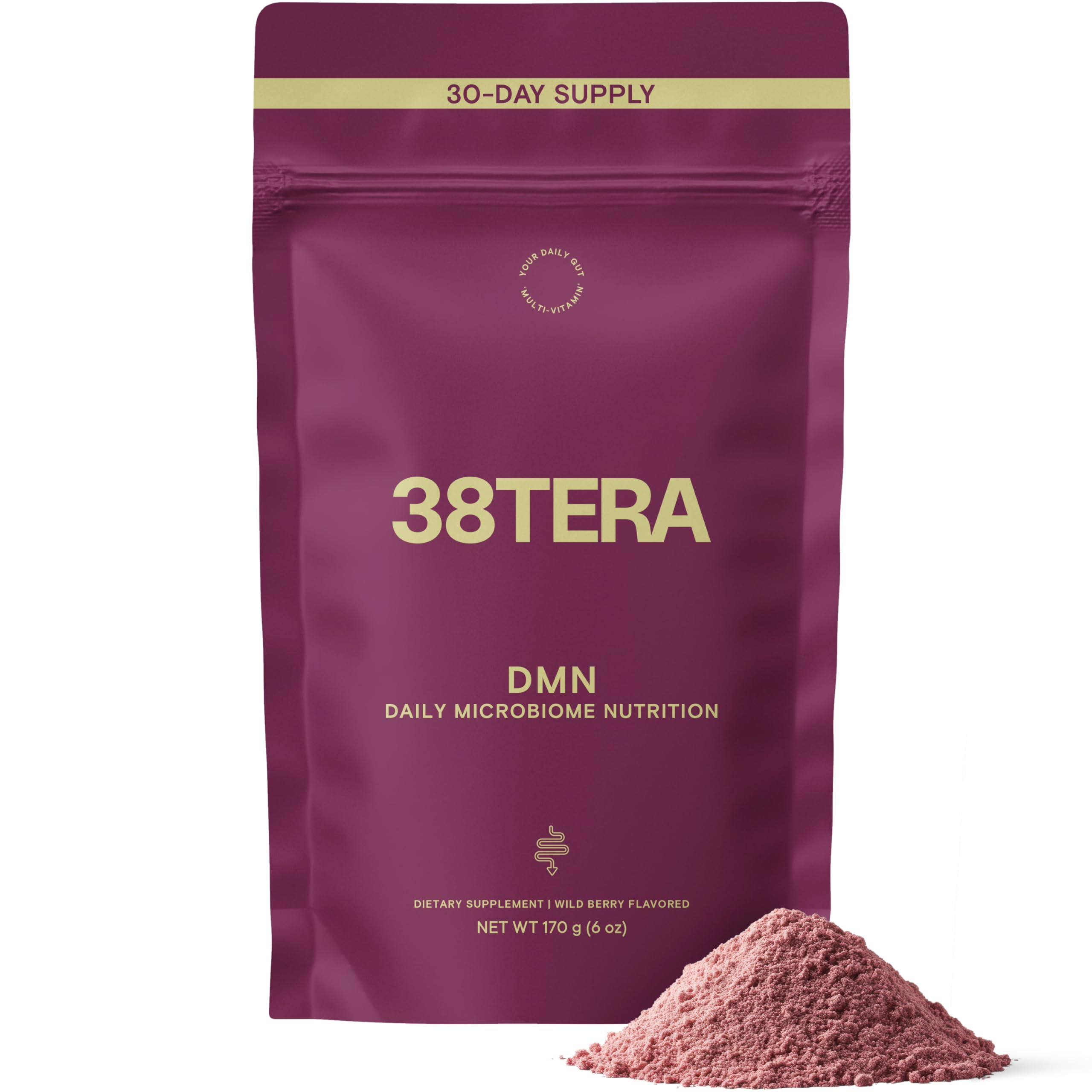 38TERA DMN frasco de 170 ml para nutrición diaria del microbioma y salud digestiva