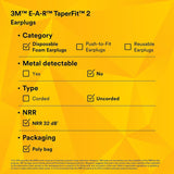 3M E-A-R TaperFit2: uso industrial general en construcción y manufactura.