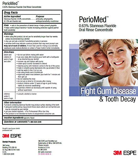 Concentrado de enjuague PerioMed para diluir y obtener protección antimicrobiana prolongada.