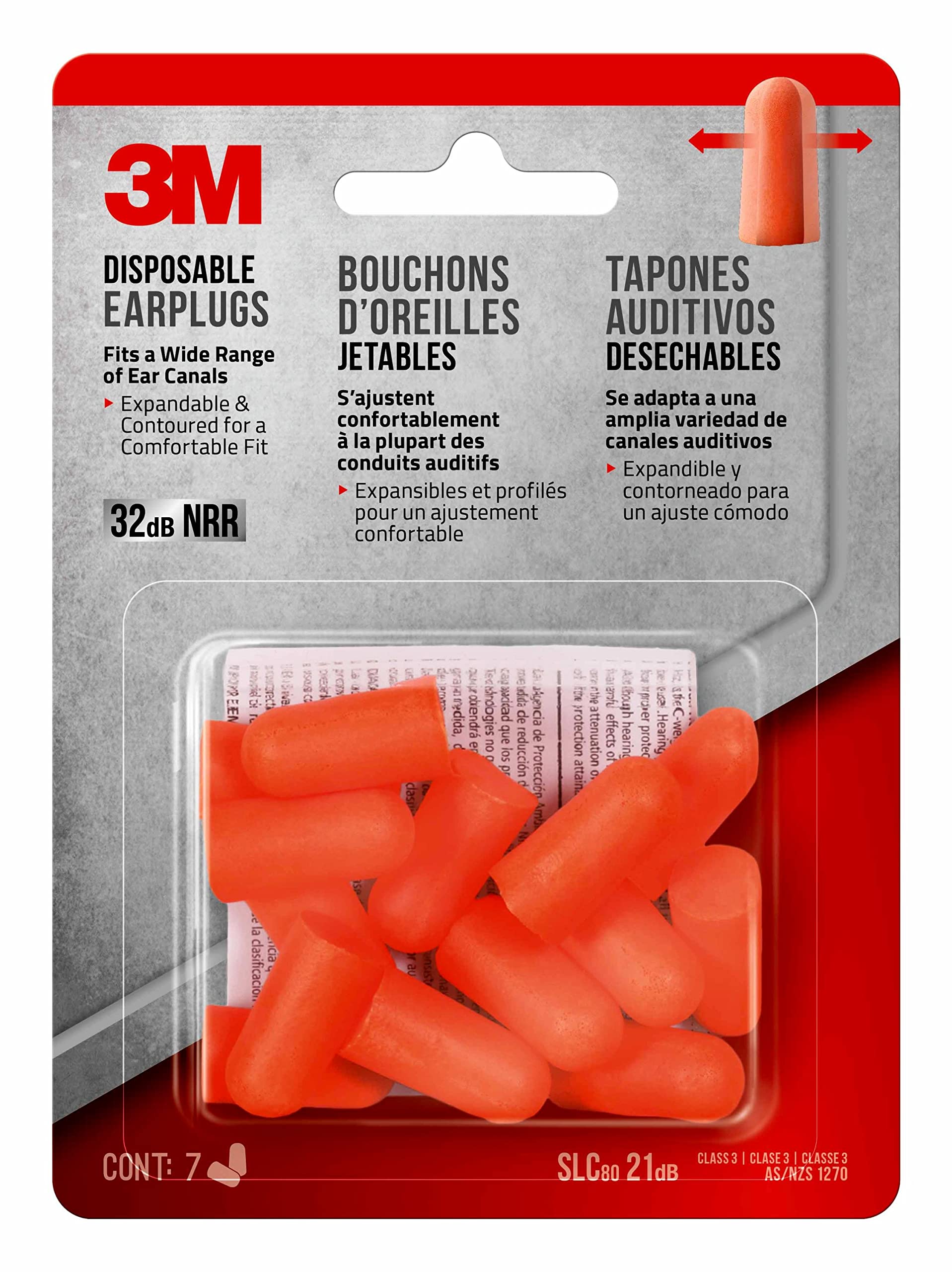 3M tapones auditivos naranja con alta visibilidad en obra.