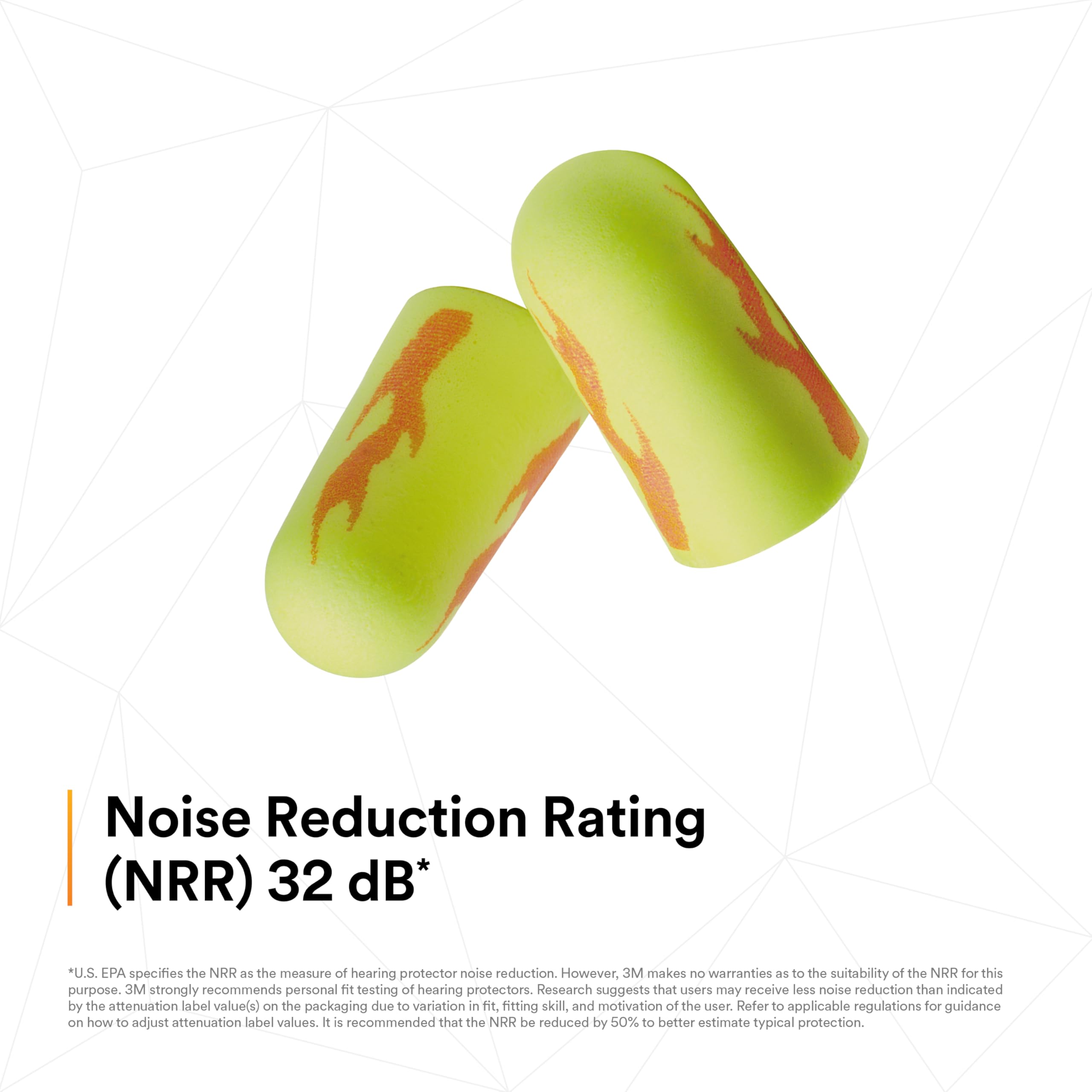 Protección auditiva Earsoft amarillo neón con reducción de ruido de 33 dB