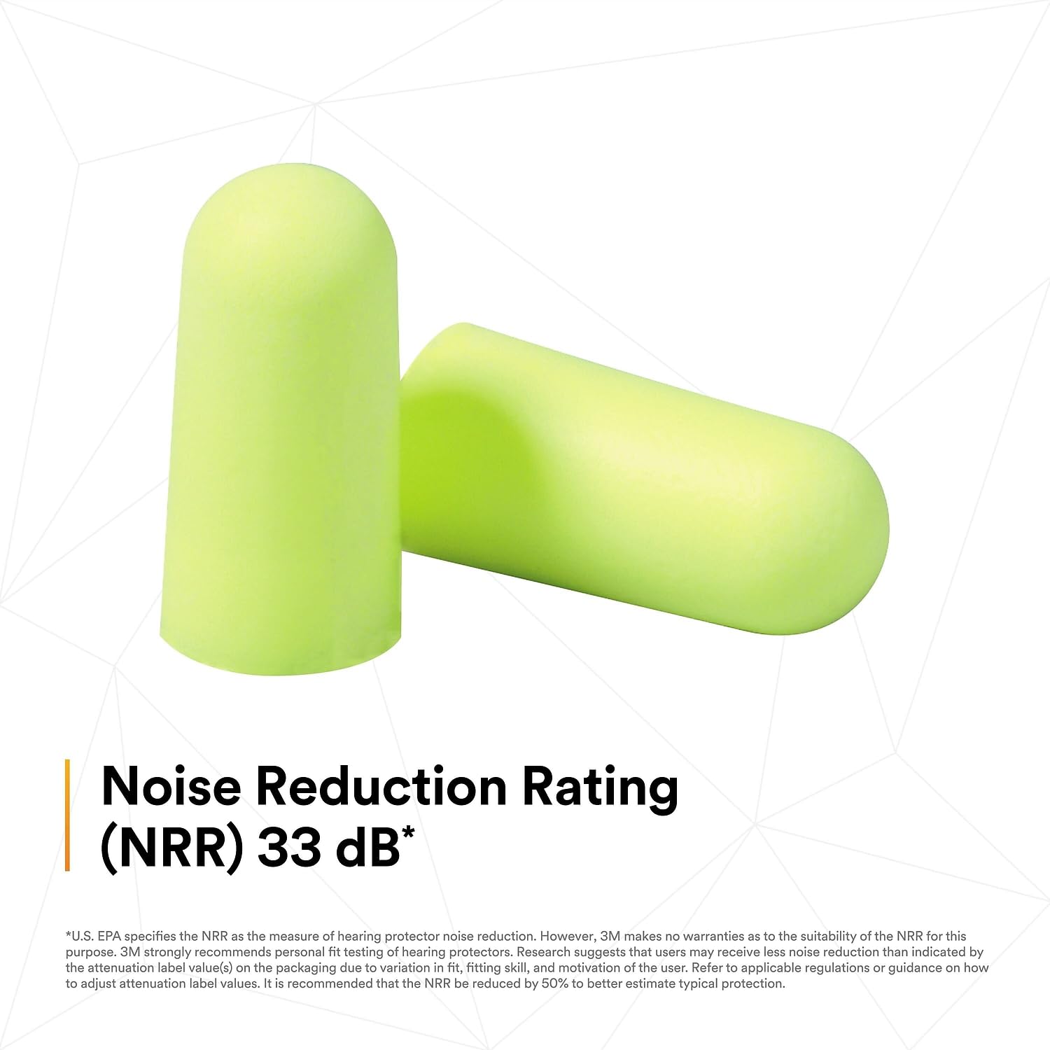 NRR 33 dB en tapones Earsoft, protección auditiva confiable.