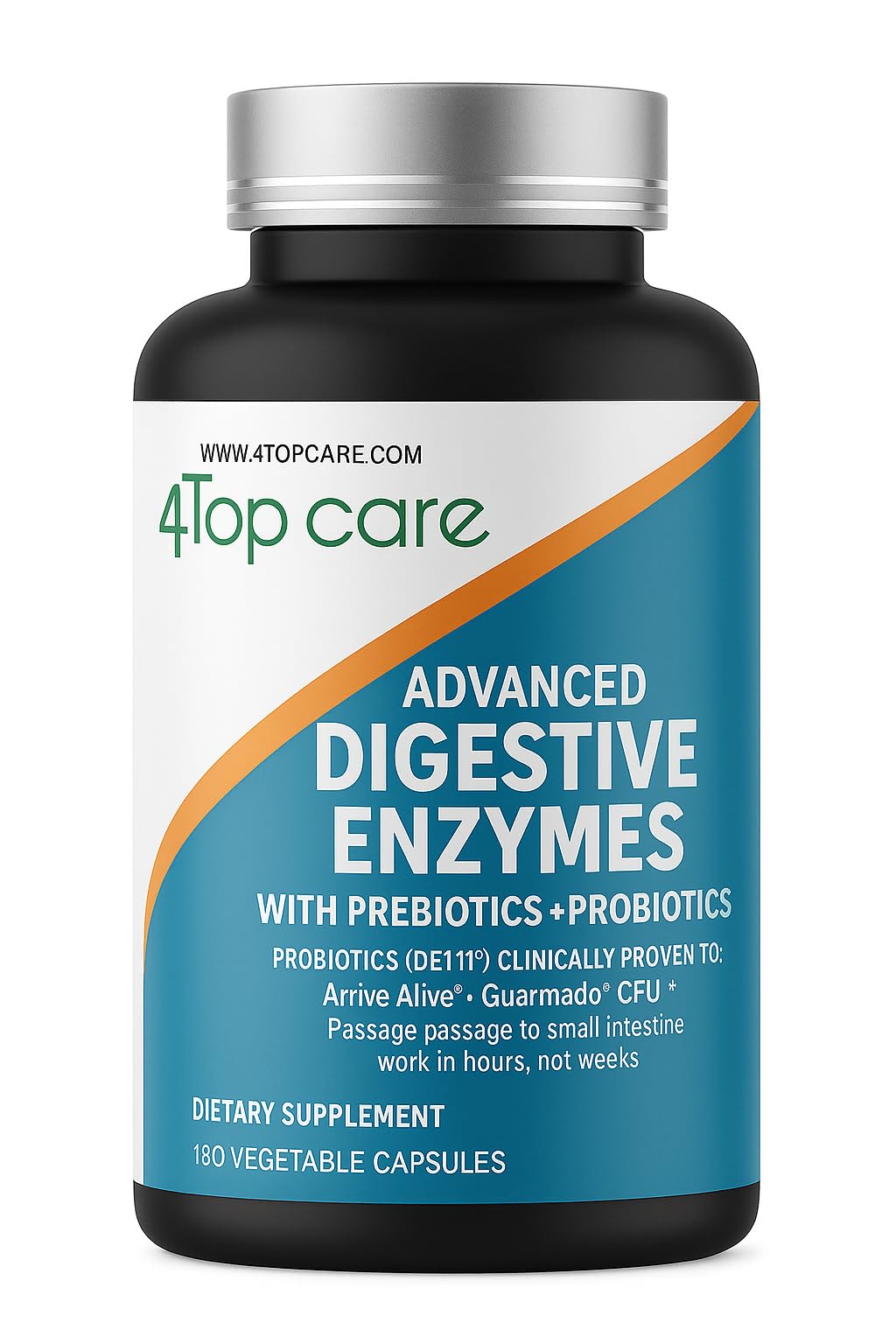 4 TOP CARE H4U Digestive Enzymes envase cápsulas para apoyar la digestión diaria