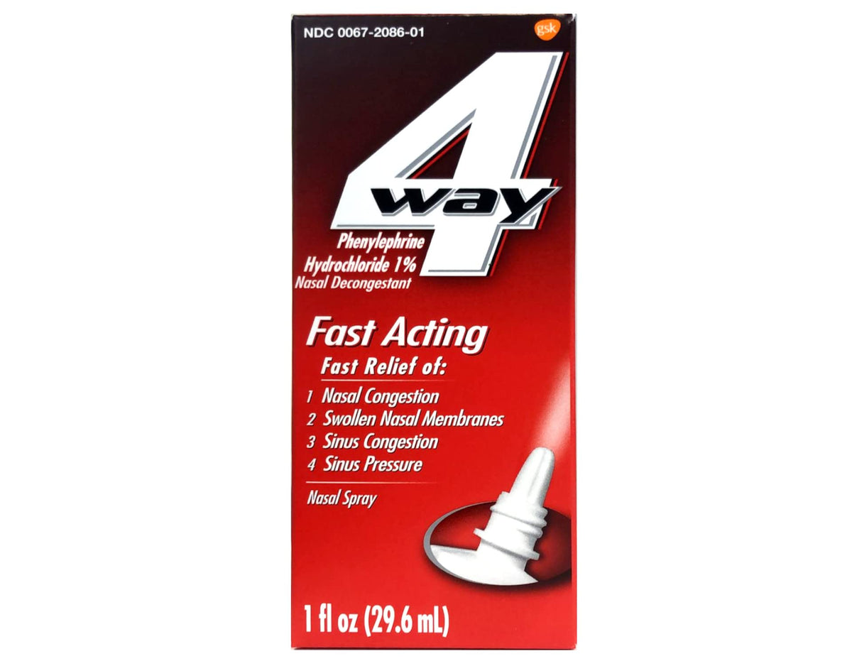 4-Way nasal spray botella 1oz para alivio temporal de la congestión nasal