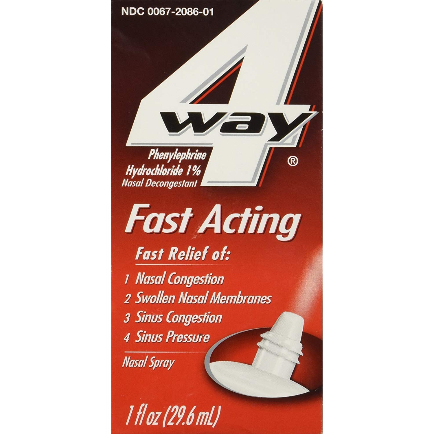 4-Way spray nasal rápido en frasco para alivio de la congestión nasal