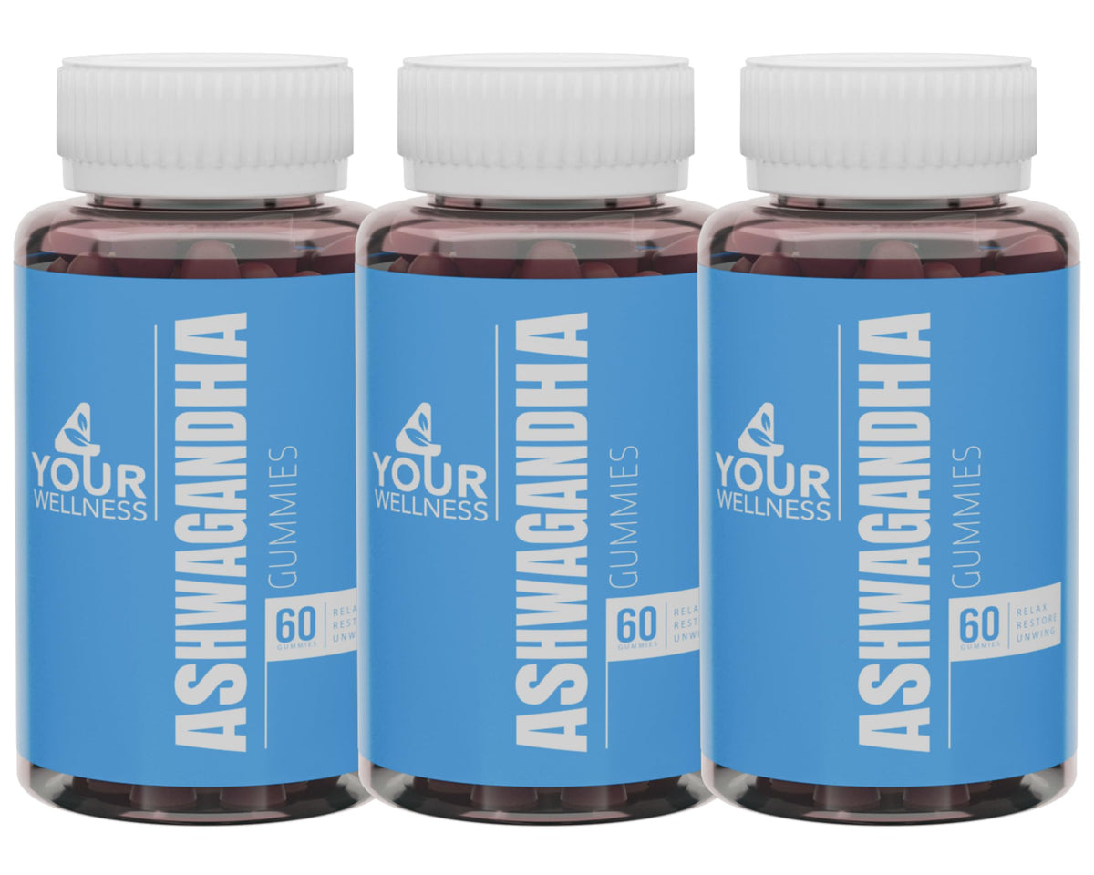 gomitas ashwagandha 4 Your Wellness en envase 60, opción conveniente para la rutina diaria.