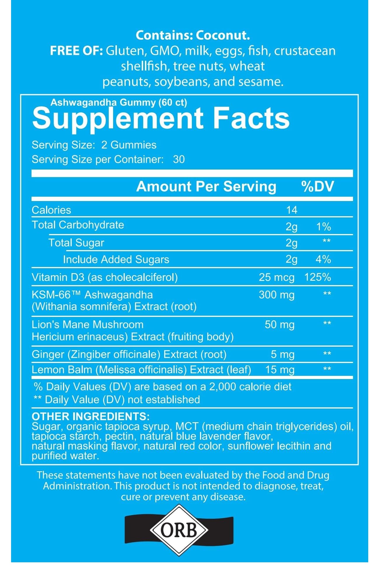 gomitas ashwagandha 4 Your Wellness con vitamina D, snack diario.