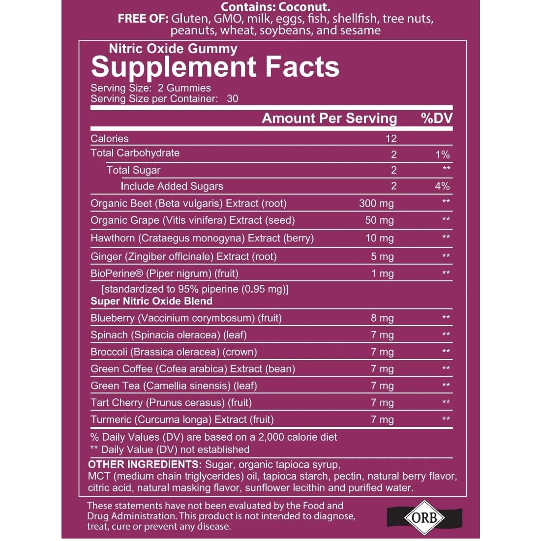 4 Your Wellness Nitric Oxide Gummies, etiqueta vegana destacada.