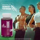4 Your Wellness Nitric Oxide Gummies, ingredientes clave visibles.