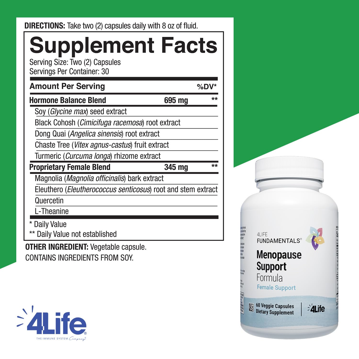 Etiqueta de BioGenistein Ultra que destaca los ingredientes clave.