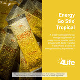 4Life Energy Go Stix, sabor tropical pina mango, experiencia refrescante para recargar energías