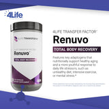 4Life Renuvo etiqueta detalle, información del producto cerca de la vista