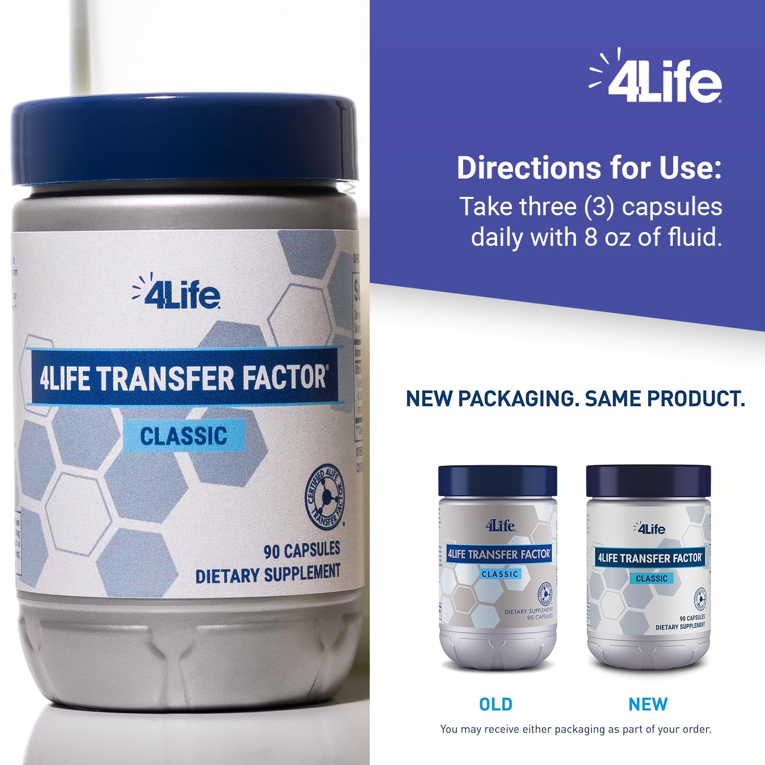 Dosis diaria con 4Life Transfer Factor Classic para incorporar a la rutina.