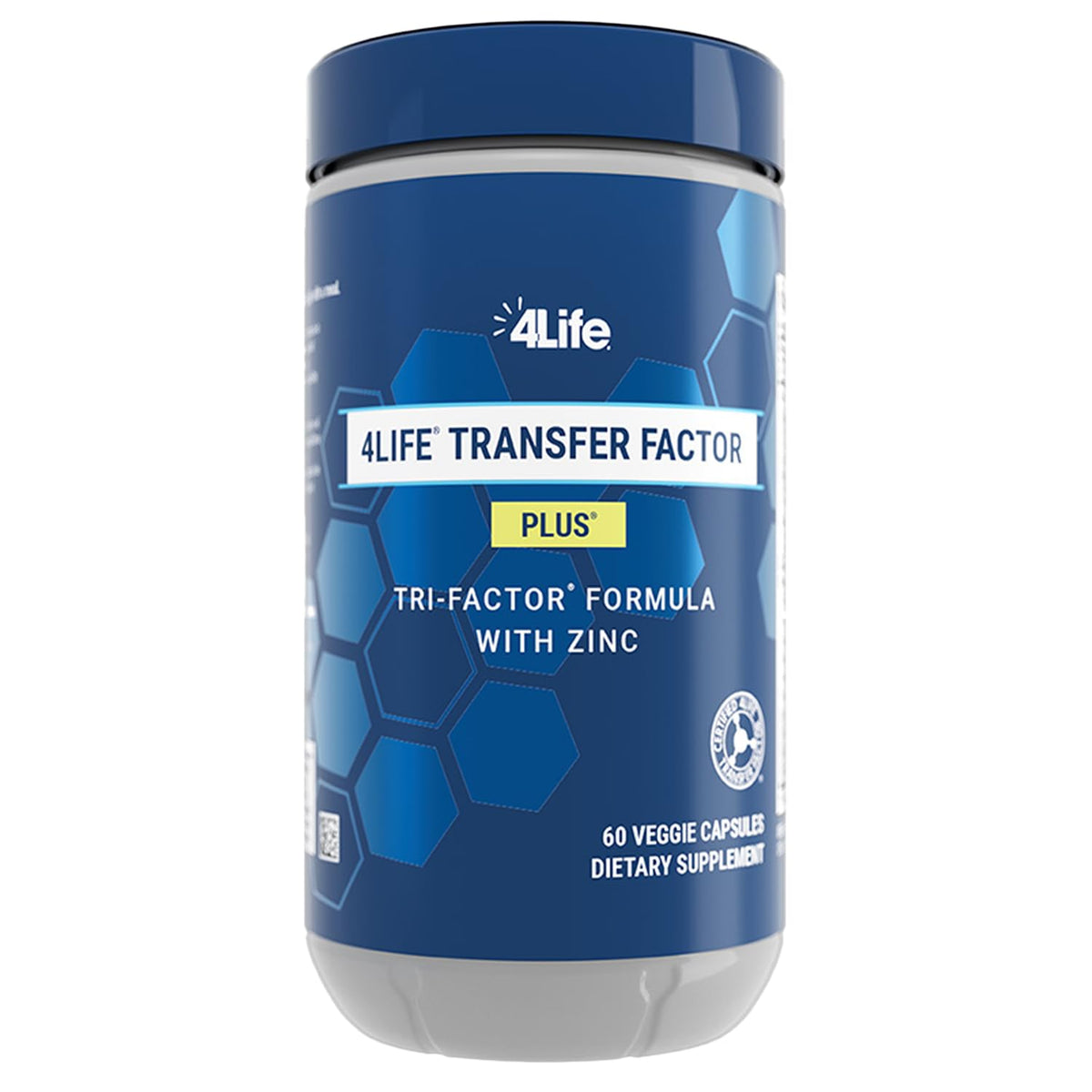 Cápsulas vegetarianas de 4Life Transfer Factor Plus para uso diario.