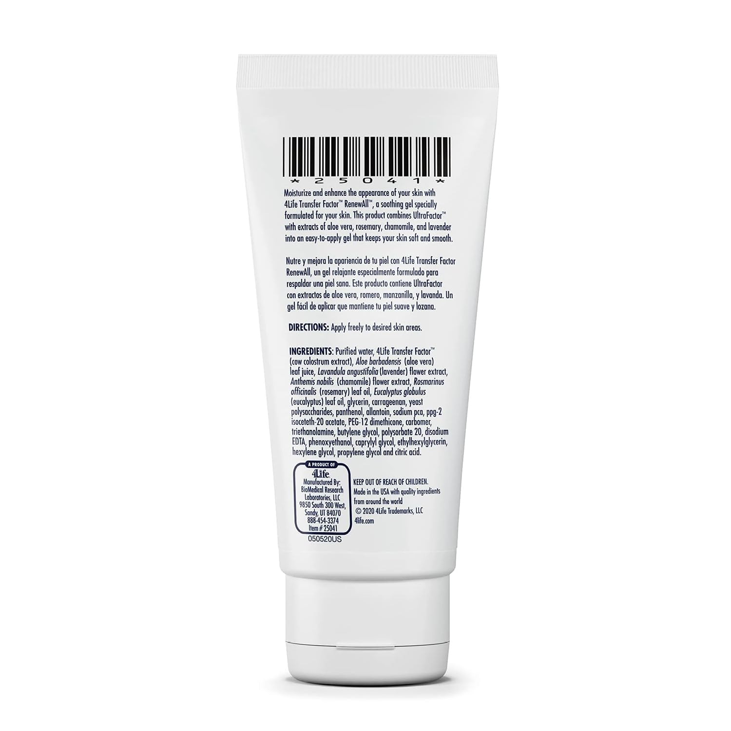 Aplicación suave de 4Life RenewAll Gel en la piel para alivio ligero.