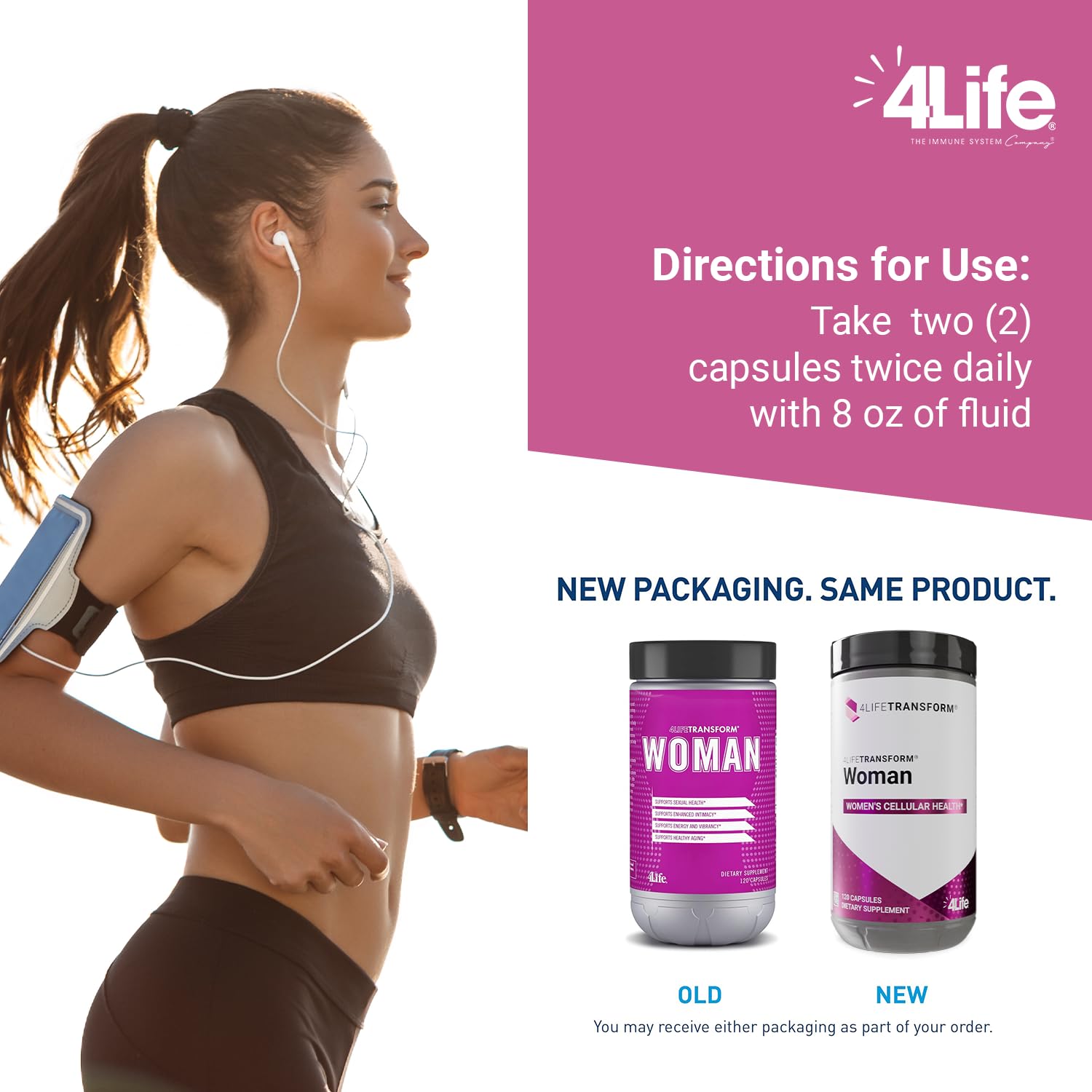 4Life Transform Woman: cápsulas vegetales fáciles de tragar.
