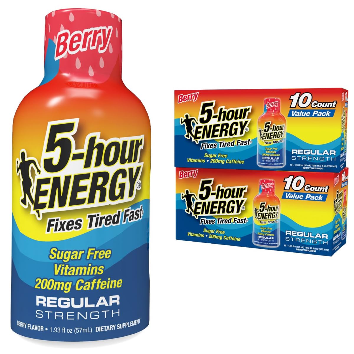5-hour ENERGY frambuesa, bebida energizante para impulso rápido sin azúcar