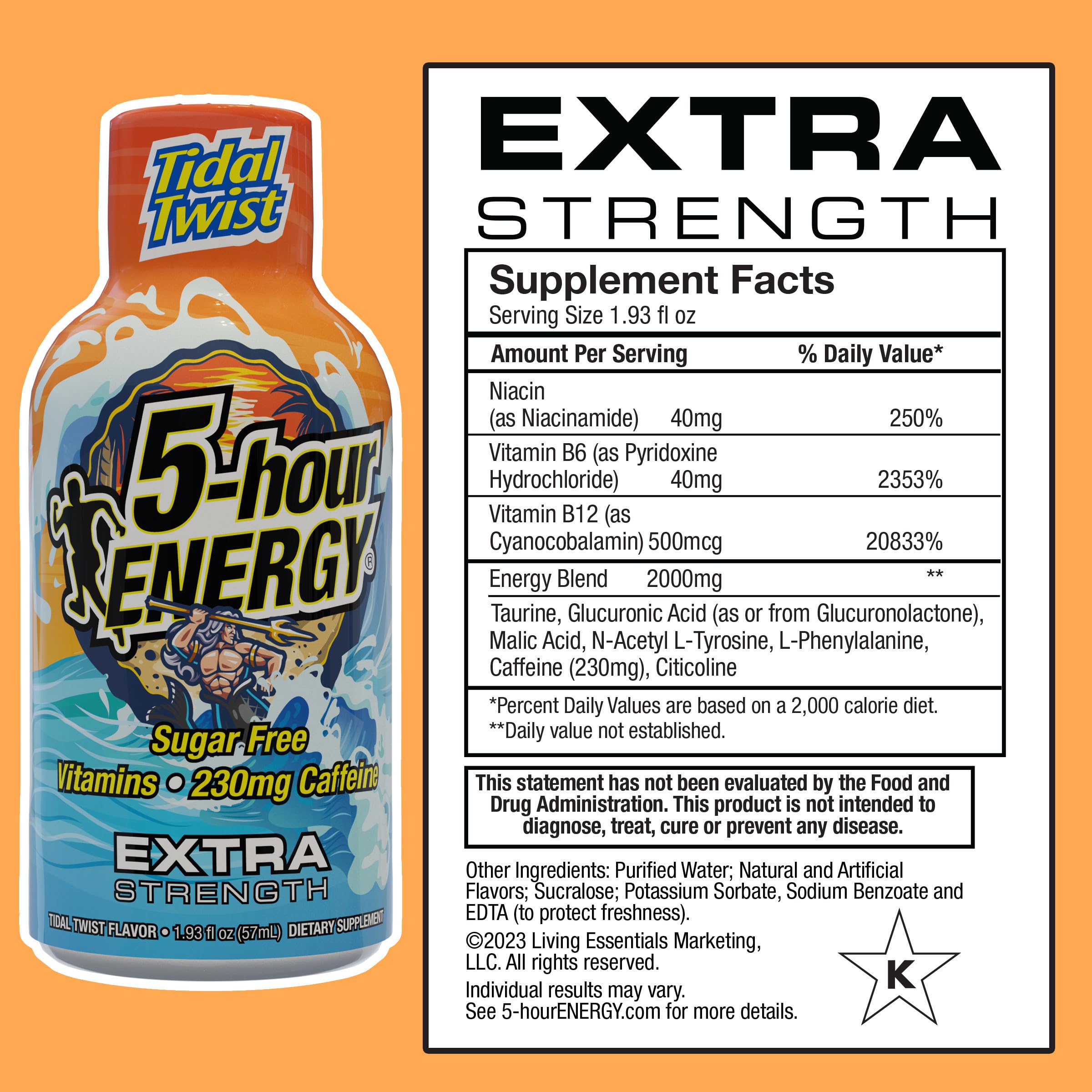 Dosis rápida de 5-hour ENERGY Extr Fuerza, energía inmediata para trabajo o estudio.