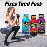 5-hour ENERGY Extra Strength, botella portátil, acceso rápido en caminatas.
