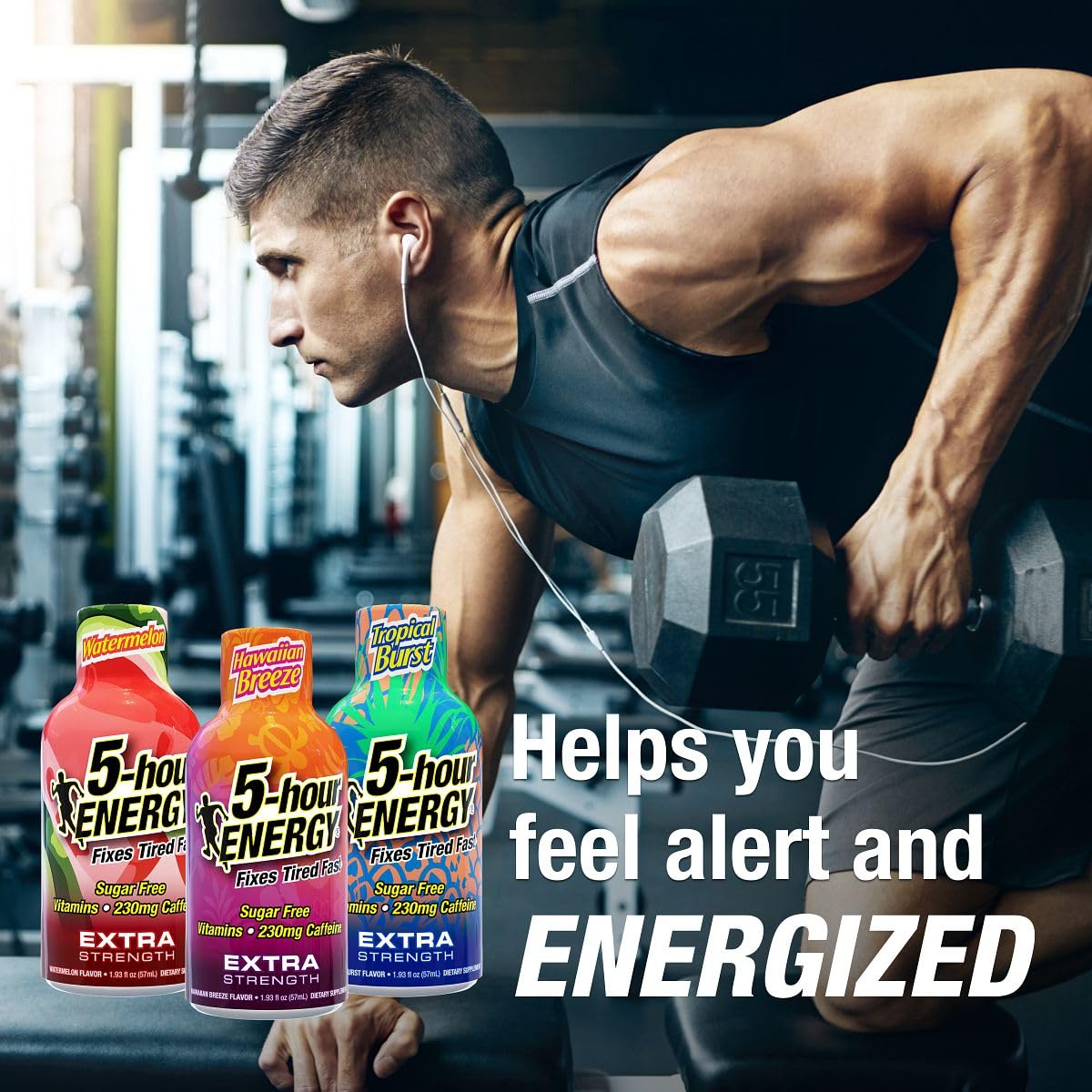5-hour ENERGY sandía, sabor frutal para recargar tu energía sin azúcares.