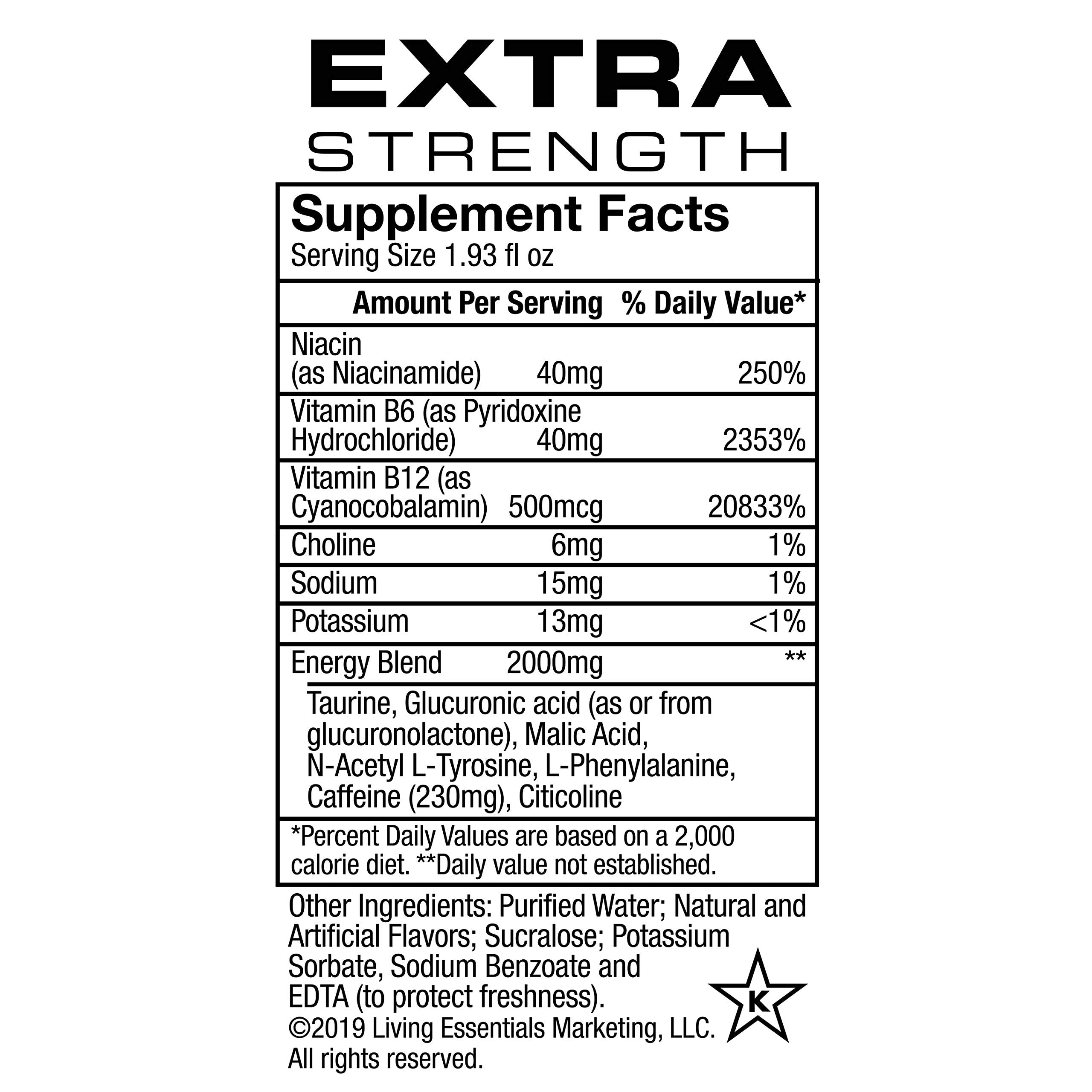 5-hour ENERGY Shot etiqueta diseño, fácil de identificar