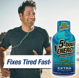 Etiqueta de 5-hour ENERGY Shot Extra Strength sin azúcar para energía sin calorías.