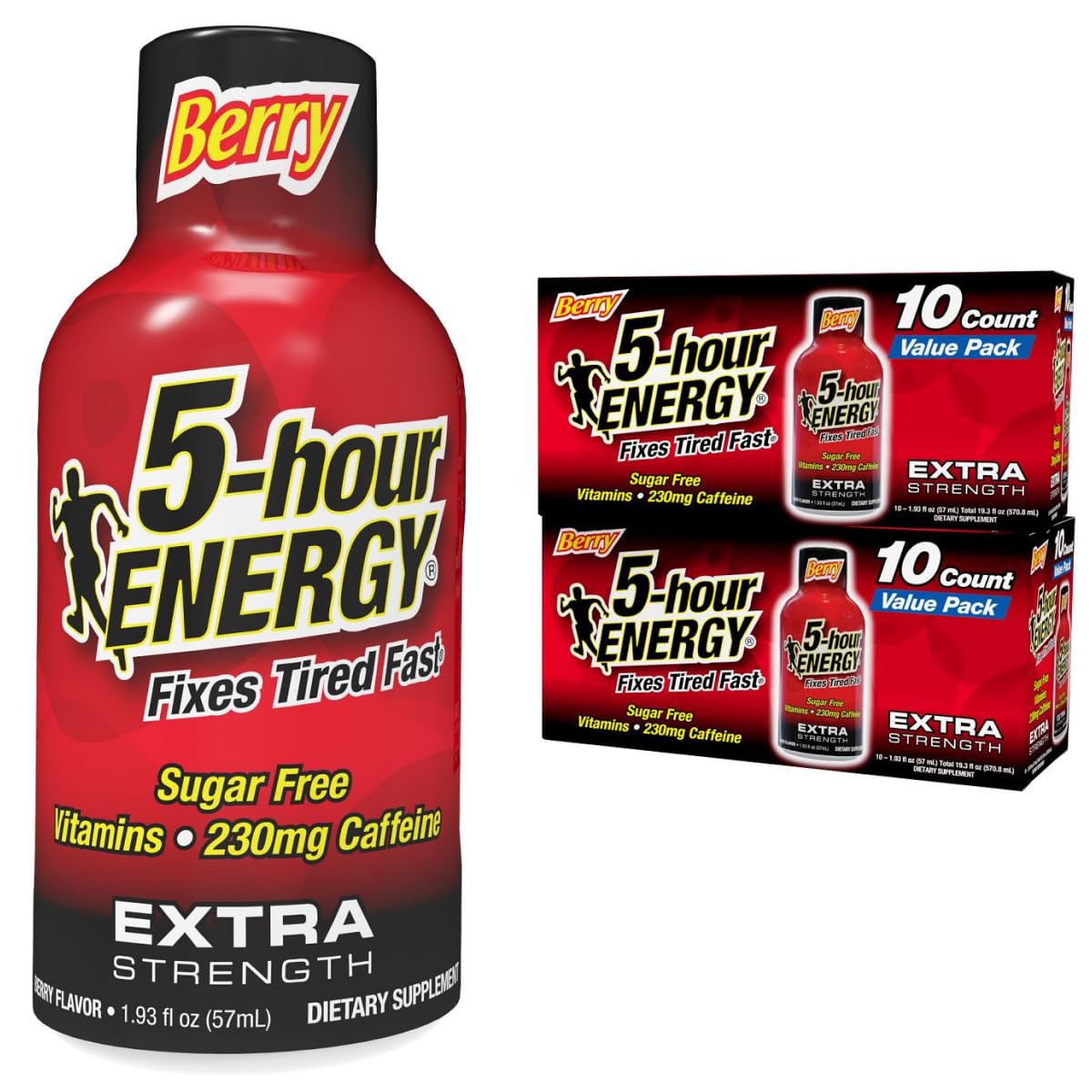 Dosis 5-hour ENERGY sabor baya frutado para recargar energía rápidamente