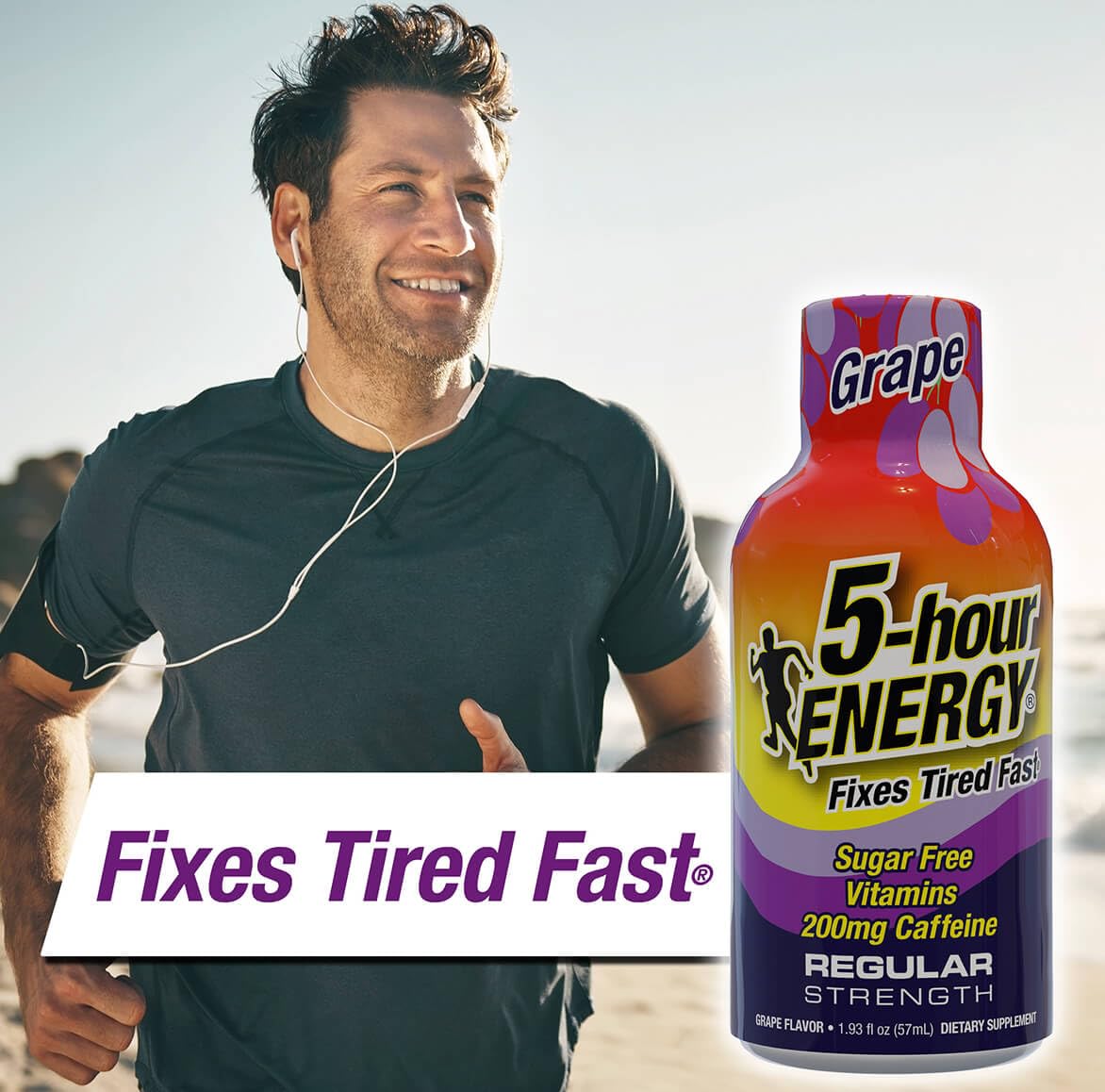 Lata 5-hour ENERGY Shots sabor uva apta para llevar en bolso.