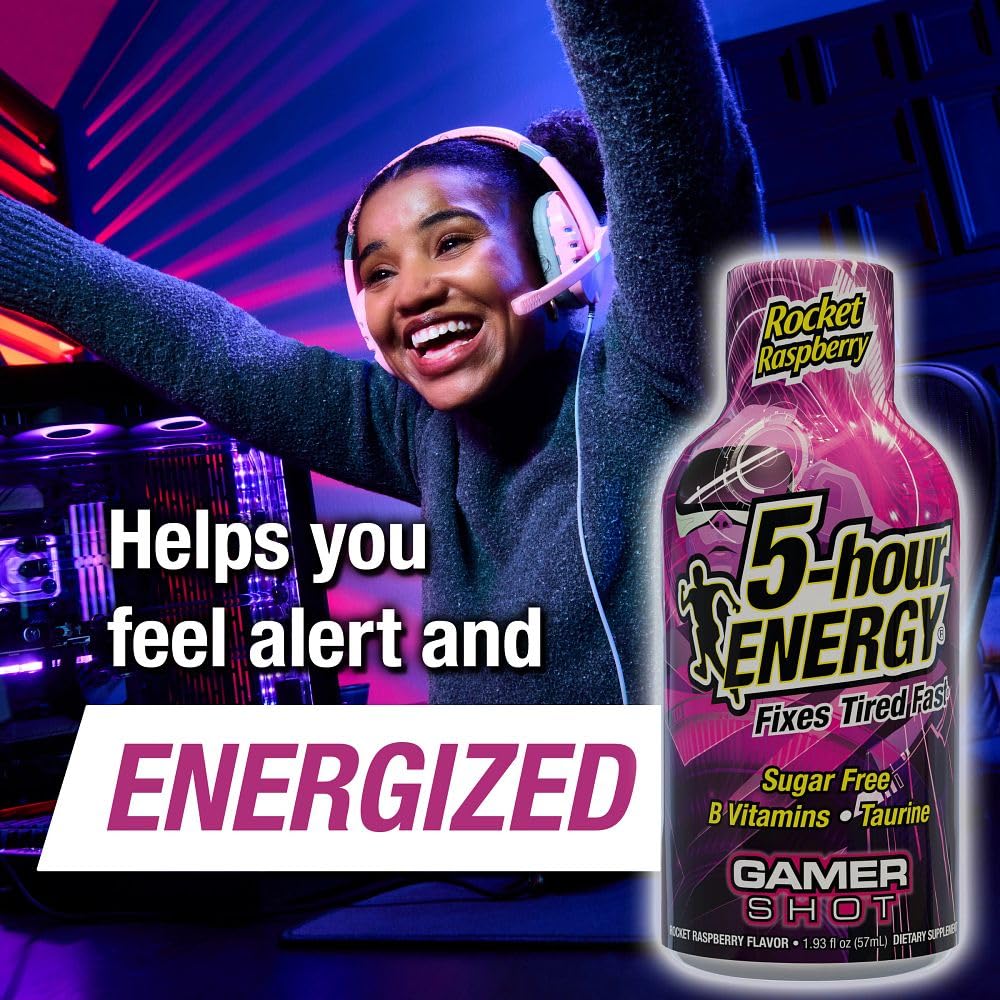 5-hour ENERGY uso rápido durante estudio o viaje, sin azúcar