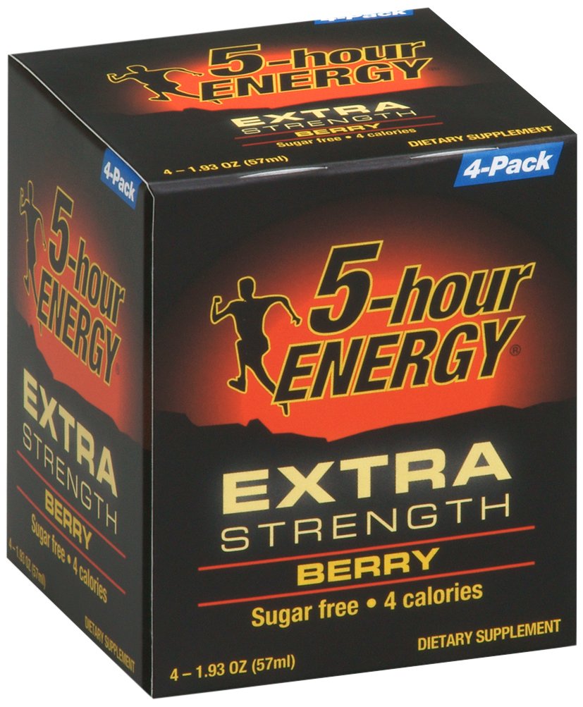 5-hour ENERGY volcado de botella con sabor baya para energía rápida y conveniente