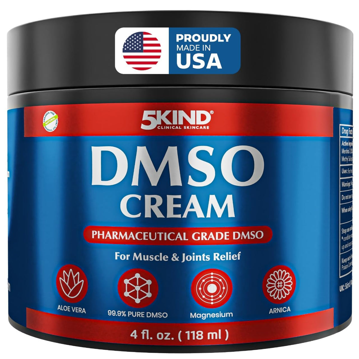 5Kind DMSO Crema alivio localizado para dolor en músculos