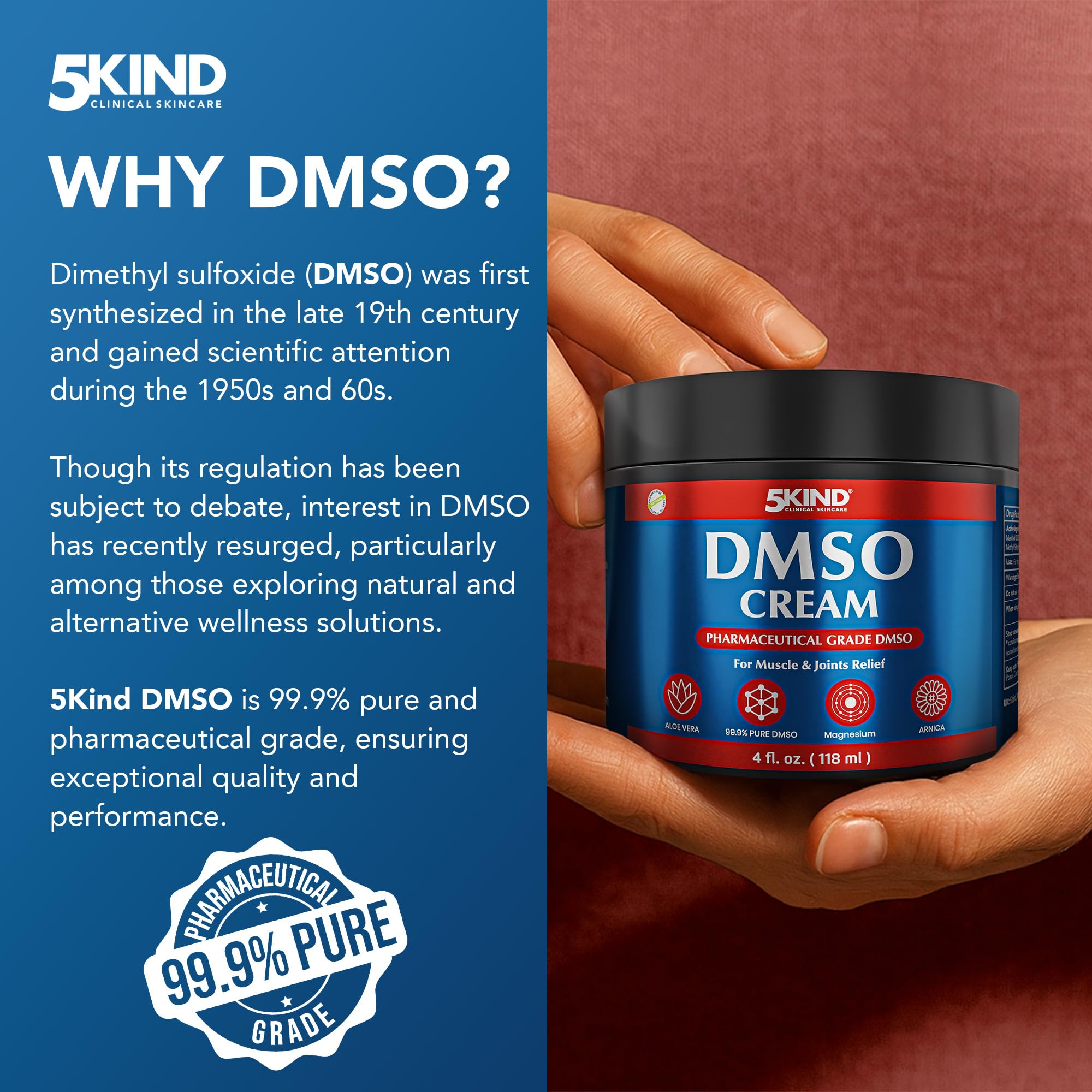 5Kind DMSO Crema en la rodilla para alivio puntual