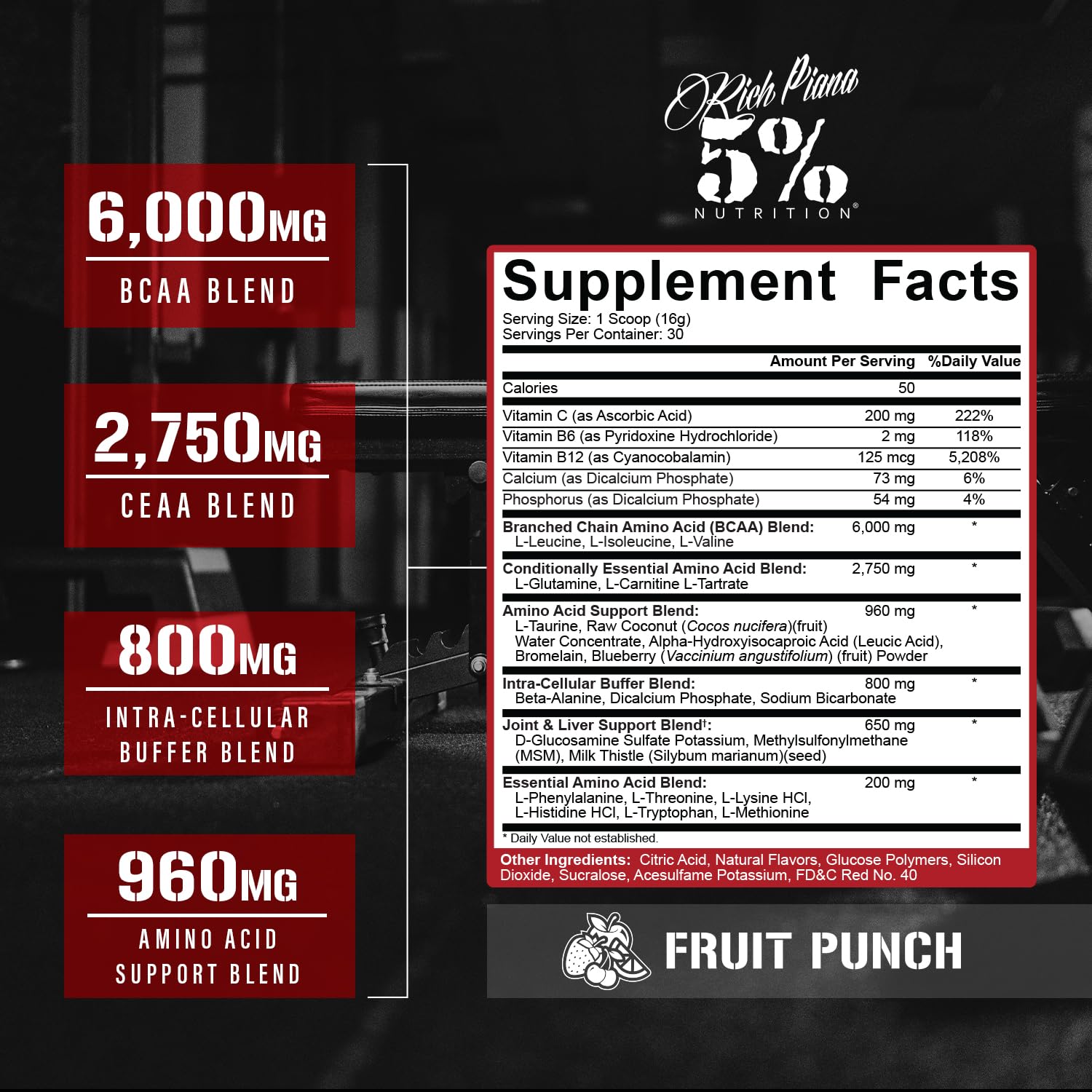 AllDayYouMay BCAA de 5% Nutrition para intra-entrenamiento, sabor Fruta Punch
