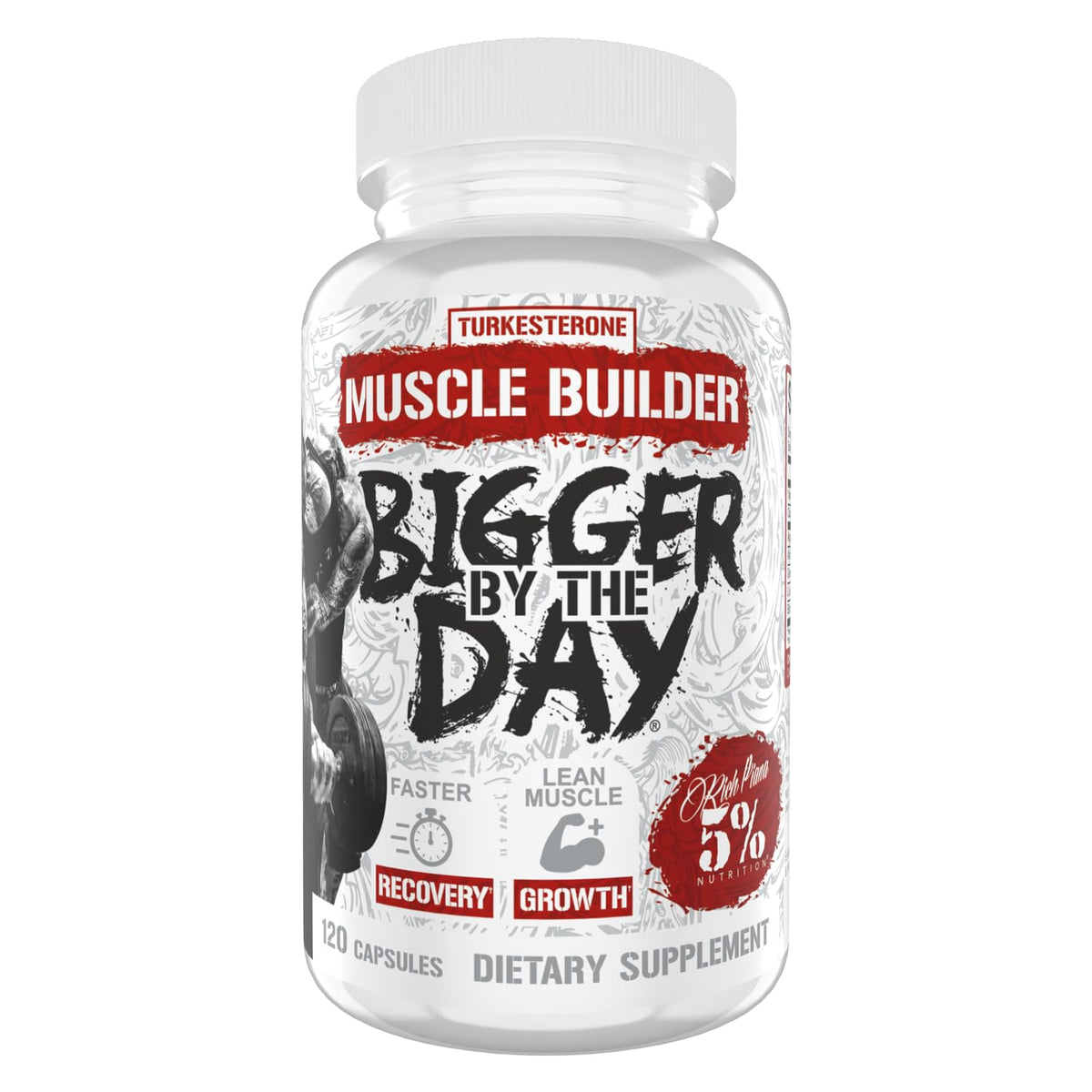 5% Nutrition Rich Piana BiggerByTheDay: bote frontal para entrenamientos intensos