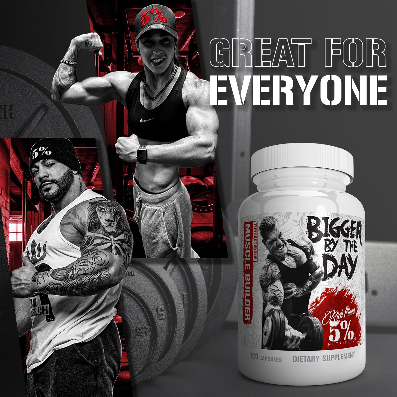 5% Nutrition Rich Piana BiggerByTheDay: cucharilla de medición para dosis precisas