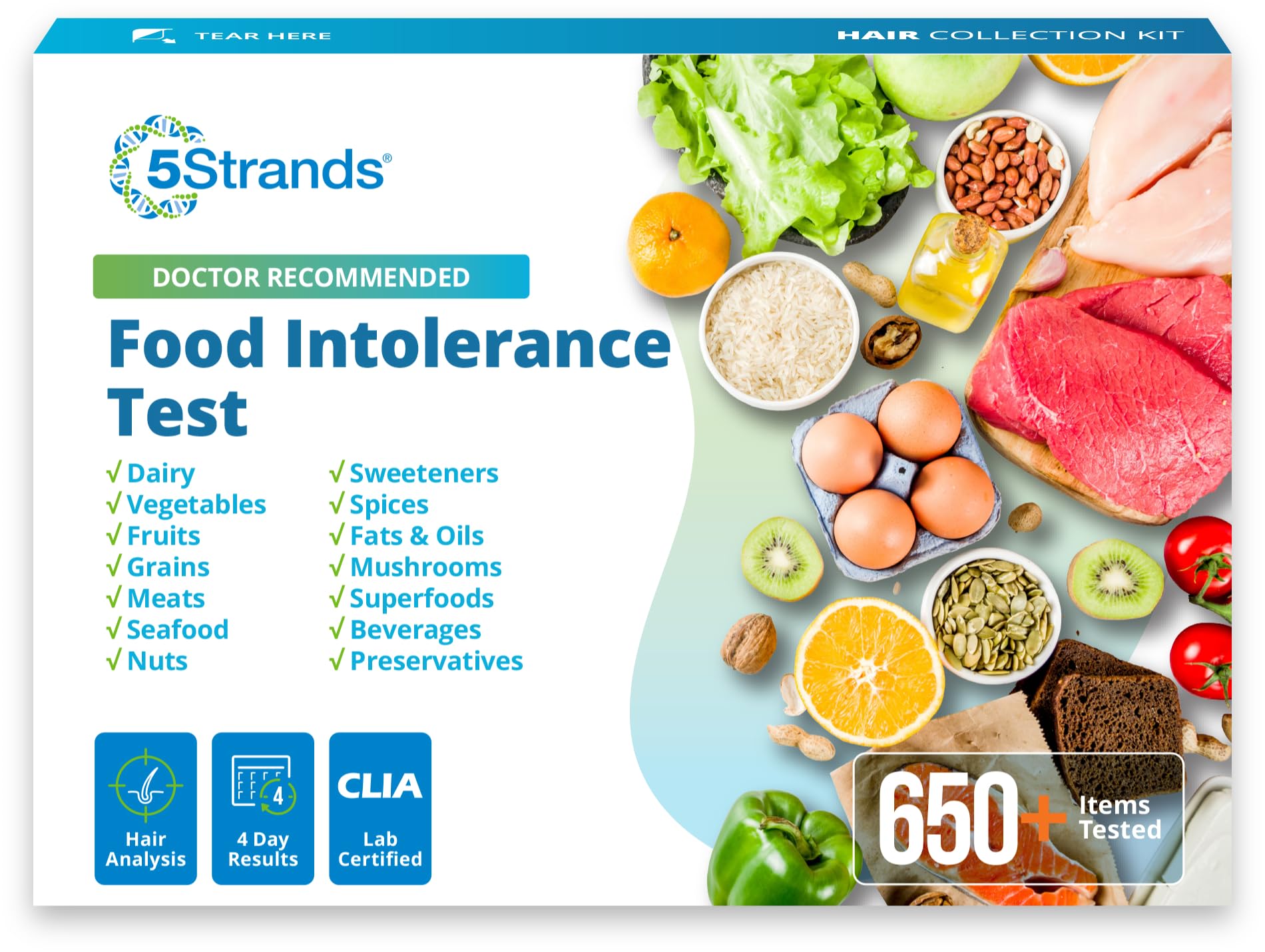 5Strands: prueba de intolerancia alimentaria con kit doméstico para identificar desencadenantes