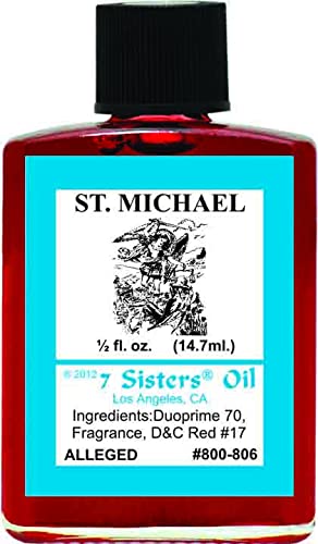 Aceite Saint Michael de 7 Sisters, botella compacta para protección espiritual.